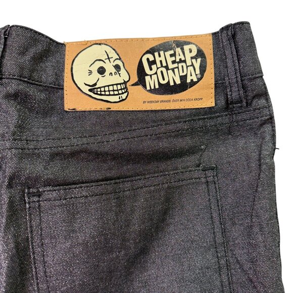 Cheap Monday Mens Black Cotton/Polyester Slim Fit Jeans Stylish Denim Sz 30/34 - Picture 8 of 10